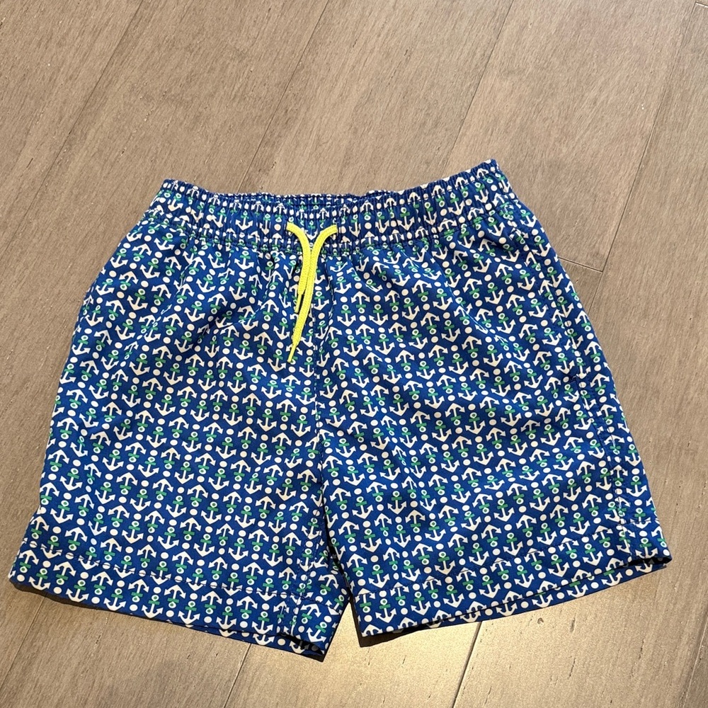 Crewcuts Size 6 Blue Anchor Print Swim Shorts